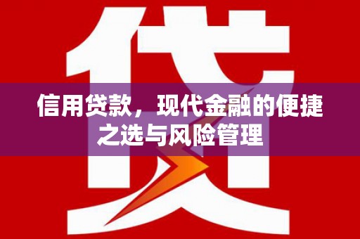 青阳信用贷款，现代金融的便捷之选与风险管理