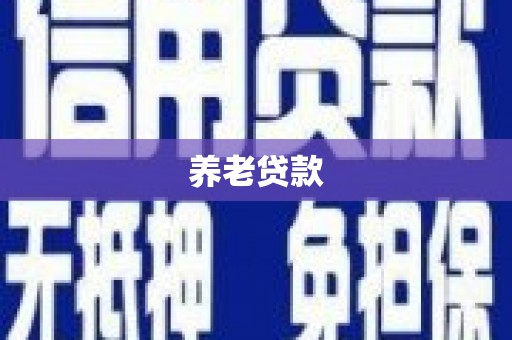 青阳养老贷款