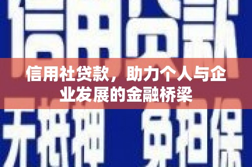 青阳信用社贷款，助力个人与企业发展的金融桥梁