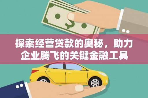 青阳探索经营贷款的奥秘，助力企业腾飞的关键金融工具