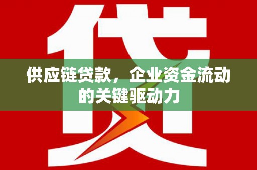 青阳供应链贷款，企业资金流动的关键驱动力