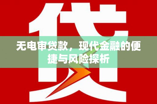 青阳无电审贷款，现代金融的便捷与风险探析