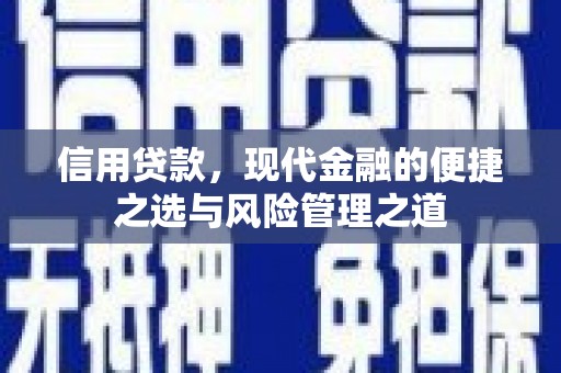 青阳信用贷款，现代金融的便捷之选与风险管理之道