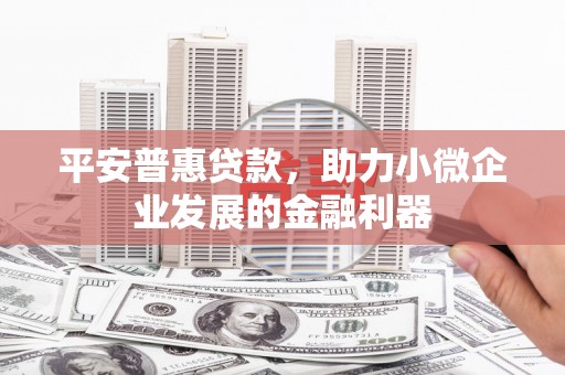 青阳平安普惠贷款，助力小微企业发展的金融利器