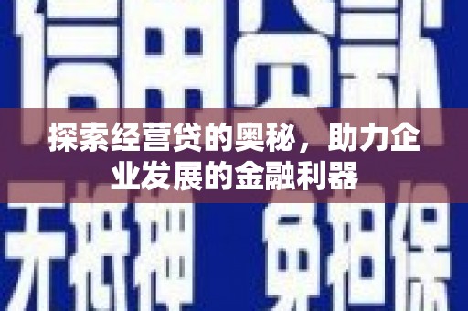 青阳探索经营贷的奥秘，助力企业发展的金融利器