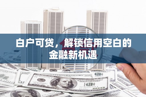 青阳白户可贷，解锁信用空白的金融新机遇