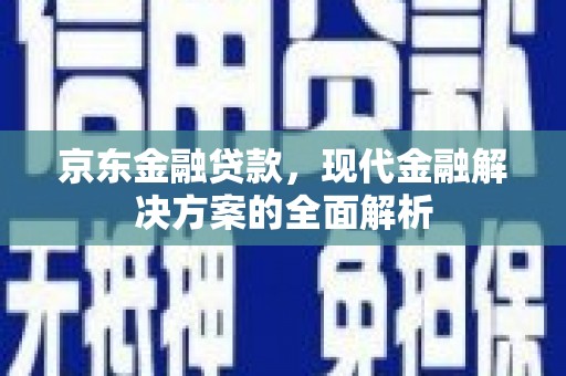 青阳京东金融贷款，现代金融解决方案的全面解析