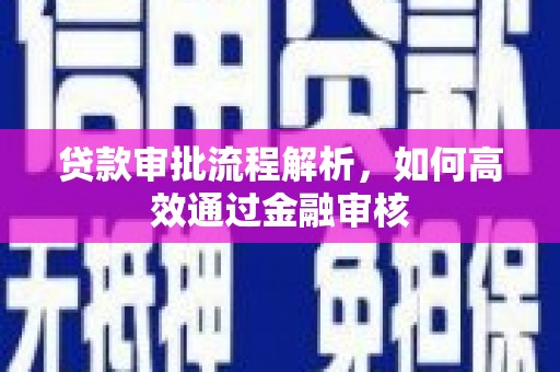 青阳贷款审批流程解析，如何高效通过金融审核