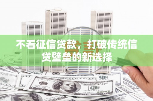 青阳不看征信贷款，打破传统信贷壁垒的新选择