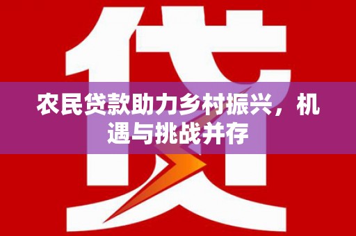 青阳农民贷款助力乡村振兴，机遇与挑战并存