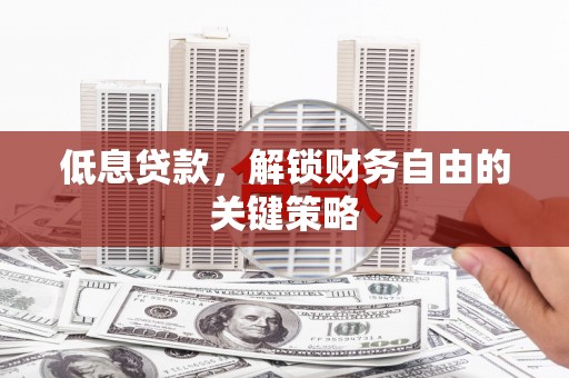 青阳低息贷款，解锁财务自由的关键策略
