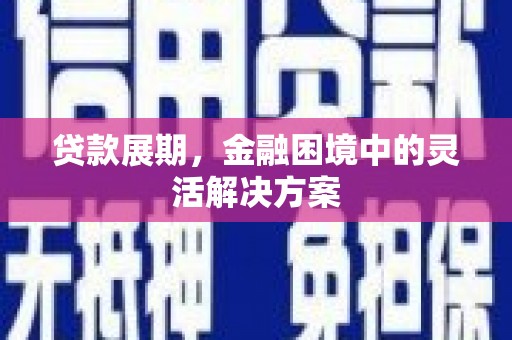 青阳贷款展期，金融困境中的灵活解决方案