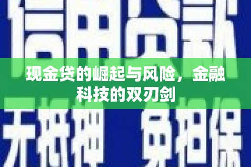 青阳现金贷的崛起与风险，金融科技的双刃剑