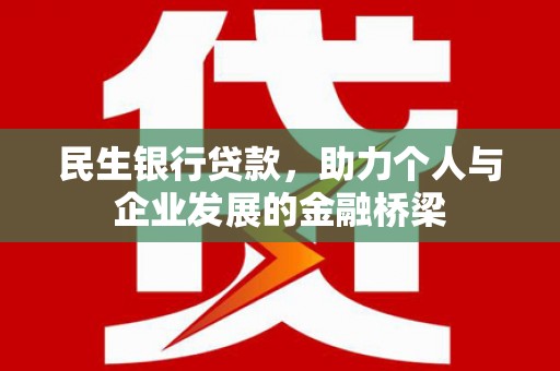 青阳民生银行贷款，助力个人与企业发展的金融桥梁