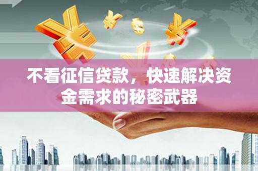 青阳不看征信贷款，快速解决资金需求的秘密武器