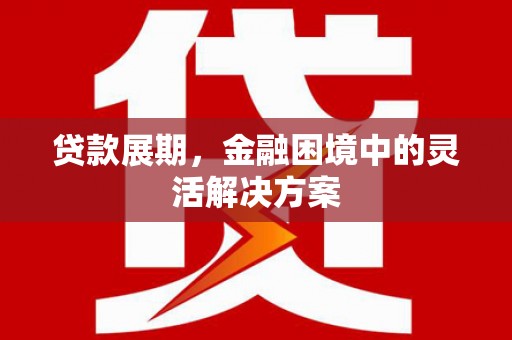 青阳贷款展期，金融困境中的灵活解决方案