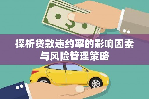 青阳探析贷款违约率的影响因素与风险管理策略