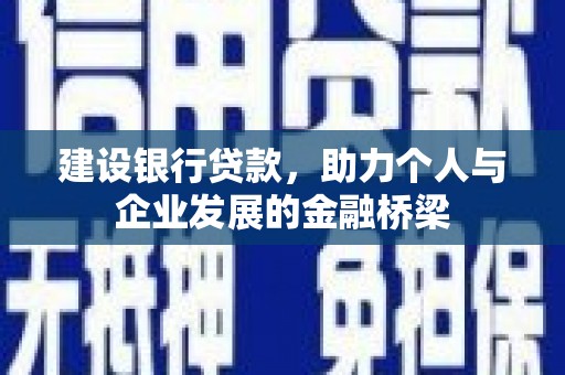 青阳建设银行贷款，助力个人与企业发展的金融桥梁