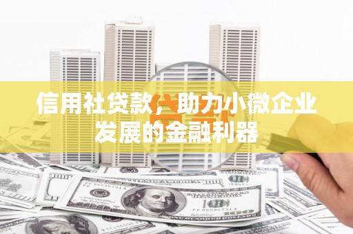 青阳信用社贷款，助力小微企业发展的金融利器
