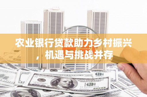 青阳农业银行贷款助力乡村振兴，机遇与挑战并存