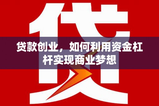 青阳贷款创业，如何利用资金杠杆实现商业梦想