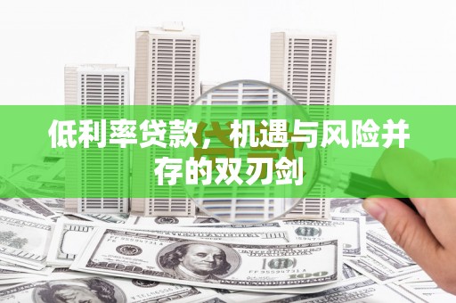 青阳低利率贷款，机遇与风险并存的双刃剑